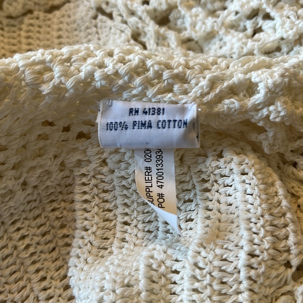 Polo Ralph Lauren Ivory Hand crafted Crochet Romantic Dress ruffle hem Size XL - Picture 14 of 17